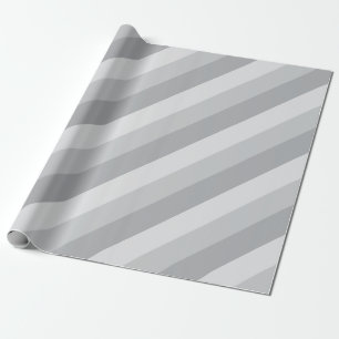 Silver Gray Striped Wrapping Paper