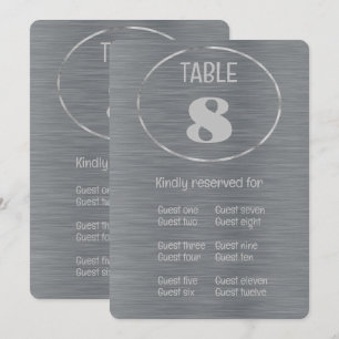 Silver Gray Table Number and Place Card