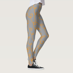 Silver Gray Tangerine Shine Leggings