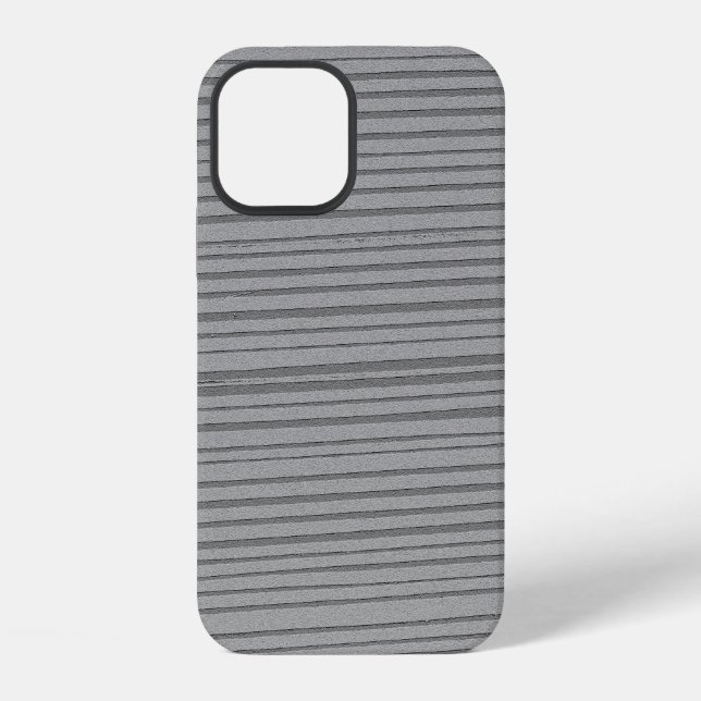 Silver Gray Unique Modern Stripe Pattern Iphone Case (Back)