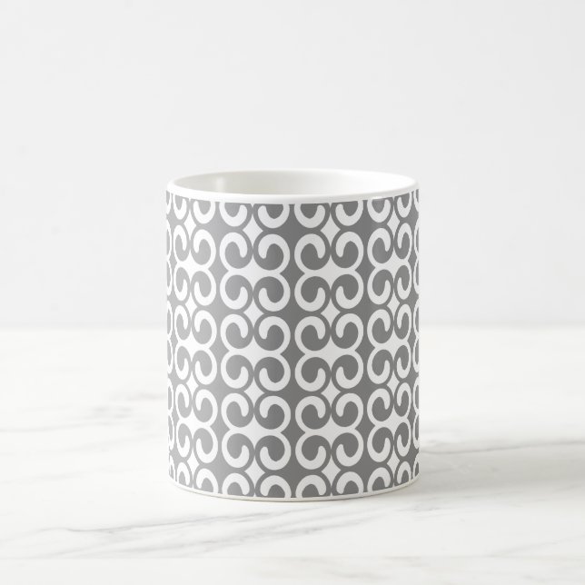 Silver Gray Unique Pattern Coffee Mug (Center)