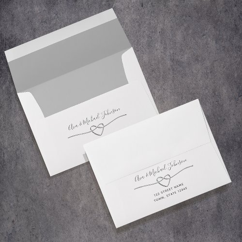 Silver Gray Wedding Return Address 5x7 Envelope