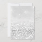 Silver Gray White Glitter Bridal Shower Invitation (Back)