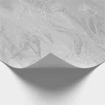 Silver Gray White Marble Molten Metallic Shiny