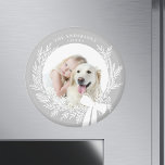 Silver Gray & White Simple Christmas Wreath Photo  Magnet<br><div class="desc">Holiday photo magnet with a simple Christmas wreath. For more advanced customization of this design,  please click the DESIGN TOOL BUTTON above!</div>