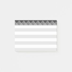 Silver Gray  & White Stripes Post-it Notes