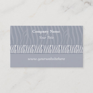 Silver Gray Zebra Print Business Card