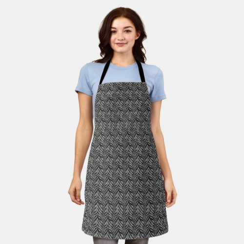 Silver Gray Zebra Stripes Pattern     Apron