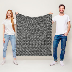 Silver Gray Zebra Stripes Pattern      Fleece Blanket