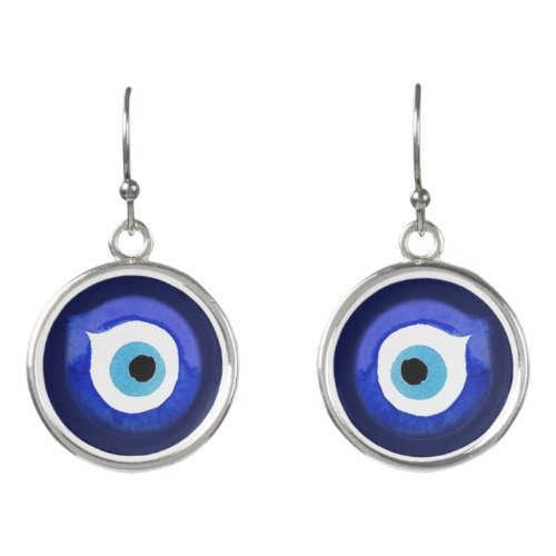 Silver Greek Evil Earrings Jewelry