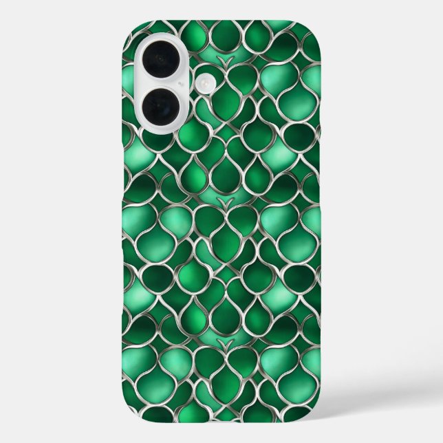 Silver Green Abstract Case-Mate iPhone Case (Back)