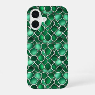 Silver Green Abstract iPhone 16 Case