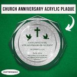 Silver Green Appreciation Church Anniversary Acrylic Award<br><div class="desc">The Silver Green Appreciation Church Anniversary Acrylic Award is a beautifully crafted plaque designed to honor significant milestones and achievements associated with church anniversaries. This elegant award features a rich, silver-green color scheme that brings a touch of sophistication and reverence, suitable for any church event. Accentuated with subtle gold hues,...</div>