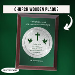 Silver Green Appreciation Church Anniversary Award Plaque<br><div class="desc">The Silver Green Appreciation Church Anniversary Award Plaque is a beautifully crafted item that serves as a meaningful tribute to commemorate church anniversaries and show gratitude to church leaders. The combination of silver and green colors gives the plaque a fresh and vibrant look, symbolizing growth and renewal, which are core...</div>