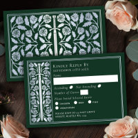 Silver Green Medieval Sword Wedding RSVP