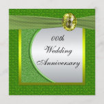 Silver Green Wedding Anniversary Party Invitation