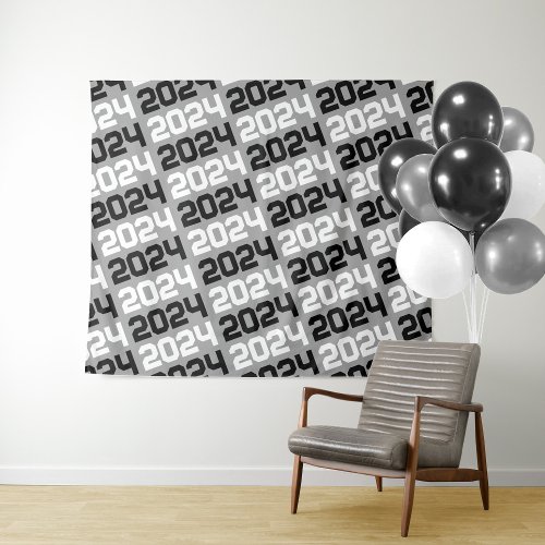 Silver Grey and Black Graduation Backdrop