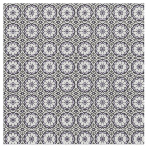 Silver Grey and Lilac Floral Pattern Fabric