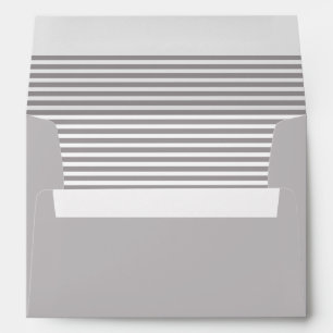 Silver Grey and White Striped Envelope