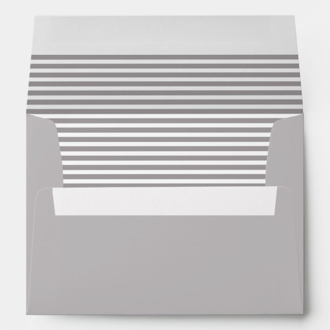 Silver Grey and White Striped Envelope (Back (Bottom))