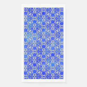 Silver Grey Blue Dancing Scrolls Pattern Paper Guest Towels