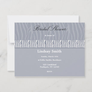 Silver Grey Bridal Shower Invitation