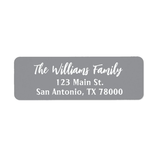 Silver Grey Christmas Return Address Label (Front)
