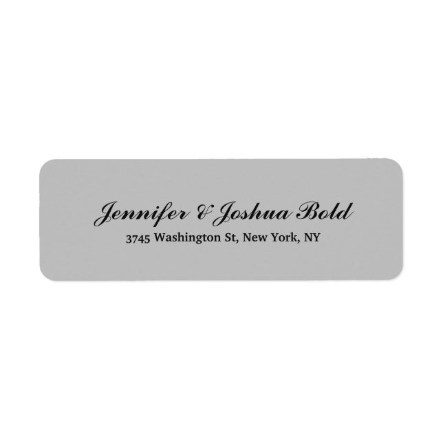 Silver Grey Creative Professional Script Family Label (Front)