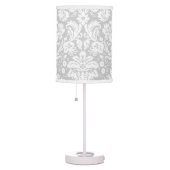 Silver Grey Damask pattern Table Lamp (Right)