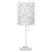 Silver Grey Damask pattern Table Lamp (Left)