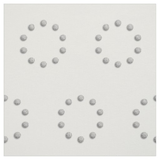 Silver Grey Dotted Rings Pattern White Fabric