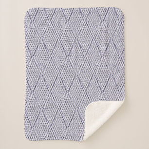 Silver Grey Faux Diamond Knit Pattern Small Sherpa Blanket