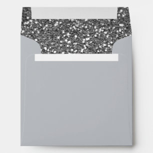 Silver Grey Faux Sparkles Background Texture Print Envelope