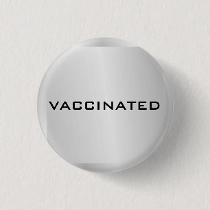 Silver Grey Fully Vaccinated Coronavirus Pandemic Button