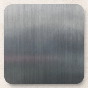 Silver Grey Gray Metallic Metal Texture Pattern Beverage Coaster