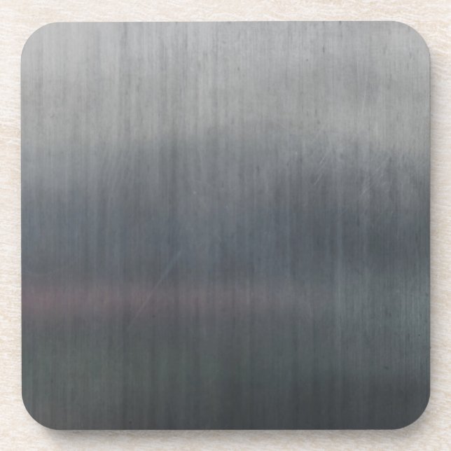 Silver Grey Gray Metallic Metal Texture Pattern Beverage Coaster (Front)