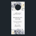 Silver Grey Ivory Floral Wedding Do Not Disturb Door Hanger<br><div class="desc">Elegant floral winter wedding  do not disturb door hanger features elegant grey ,  ivory and silver watercolor flower bouquet frosty-hued greenery. Please contact me for any help in customization or if you need any other product with this design.</div>