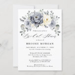 Silver Grey Ivory Floral Winter Boho Bridal Shower Invitation<br><div class="desc">Elegant floral winter bridal shower invitation features elegant grey ,  ivory and silver watercolor flower bouquet frosty-hued greenery. Please contact me for any help in customization or if you need any other product with this design.</div>