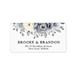 Silver Grey Ivory Floral Winter Rustic Wedding Label<br><div class="desc">Elegant floral winter wedding address label features elegant grey ,  ivory and silver watercolor flower bouquet frosty-hued greenery. Please contact me for any help in customization or if you need any other product with this design.</div>