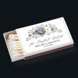 Silver Grey Ivory Floral Winter Rustic Wedding Matchboxes<br><div class="desc">Elegant floral winter wedding favor matchboxes features elegant grey ,  ivory and silver watercolor flower bouquet frosty-hued greenery. Please contact me for any help in customization or if you need any other product with this design.</div>