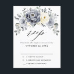 Silver Grey Ivory Floral Winter  Wedding RSVP Postcard<br><div class="desc">Elegant floral winter wedding RSVP postcard features elegant grey ,  ivory and silver watercolor flower bouquet frosty-hued greenery. Please contact me for any help in customization or if you need any other product with this design.</div>
