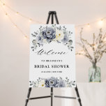 Silver Grey Ivory  Winter Bridal Shower Welcome    Foam Board<br><div class="desc">Elegant floral winter bridal shower welcome features elegant grey ,  ivory and silver watercolor flower bouquet frosty-hued greenery. Please contact me for any help in customization or if you need any other product with this design.</div>