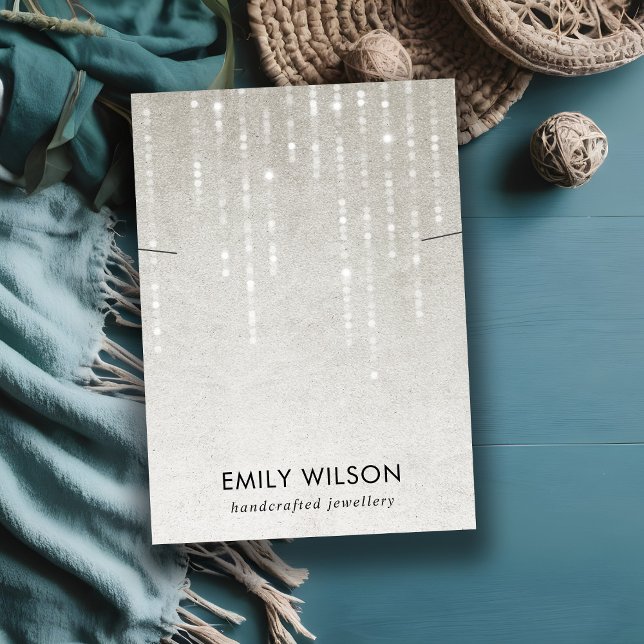 SILVER GREY LIGHT STRINGS NECKLACE BAND DISPLAY  BUSINESS CARD (Creator Uploaded)