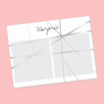 Silver Grey Look Geometric Lines Add Name Monogram Post-it Notes by BiskerVille at Zazzle