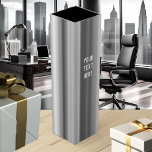 Silver Grey Metallic Design Wine Gift Box<br><div class="desc">Wine gift box featuring a silver grey metallic design inspired by tin roofs. Nice for his birthday,  Father's Day or other celebration.</div>