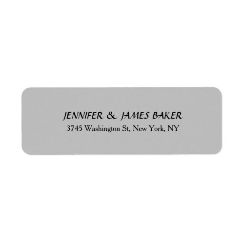 Silver Grey Minimalist Plain Modern Family Name Label