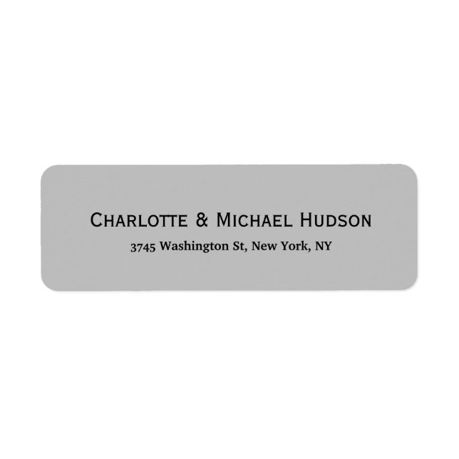 Silver Grey Modern Creative Trendy Elegant Family Label (Front)