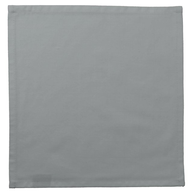 Silver Grey Personalized Gray Color Background Cloth Napkin (Front)