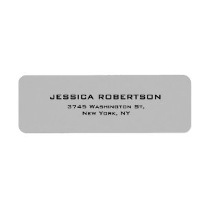 Silver Grey Plain Elegant Modern Trend Minimalist Label