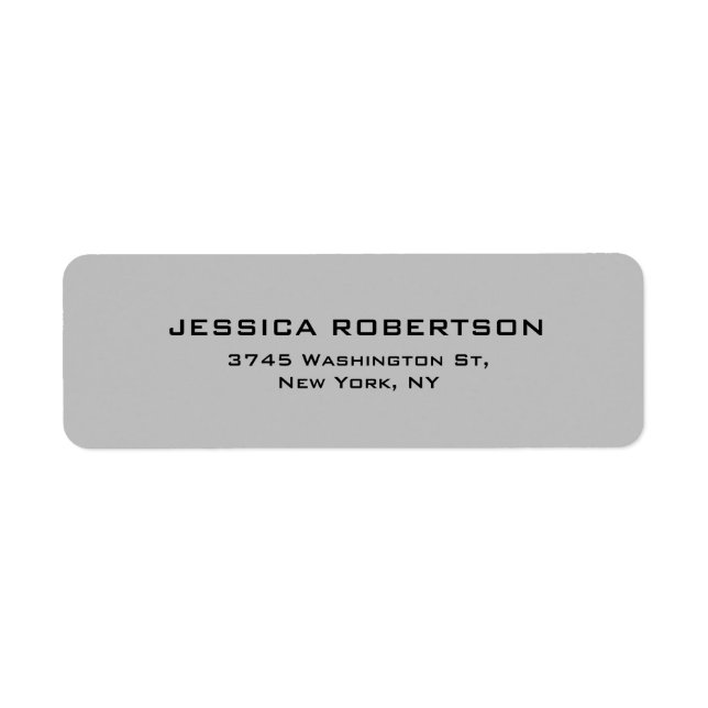 Silver Grey Plain Elegant Modern Trend Minimalist Label (Front)